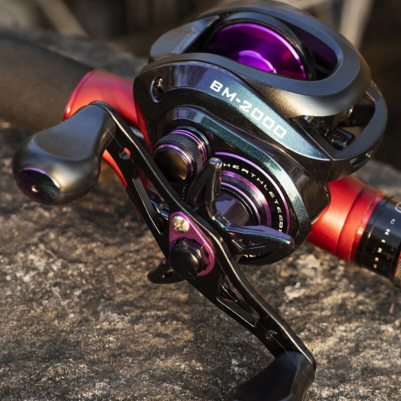 LINNHUE New Baitcasting Reel BM2000 5+1BB Purple Gradient 7.3:1 Drag 8kg Fishing Reel For Saltwater Reel Casting Carp Fishing LINNHUE New Baitcasting Reel BM2000 5+1BB Purple Gradient 7.3:1 Drag 8kg Fishing Reel For Saltwater Reel Casting Carp Fishing