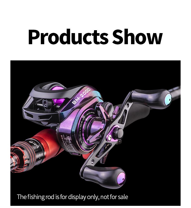 LINNHUE New Baitcasting Reel BM2000 5+1BB Purple Gradient 7.3:1 Drag 8kg Fishing Reel For Saltwater Reel Casting Carp Fishing LINNHUE New Baitcasting Reel BM2000 5+1BB Purple Gradient 7.3:1 Drag 8kg Fishing Reel For Saltwater Reel Casting Carp Fishing