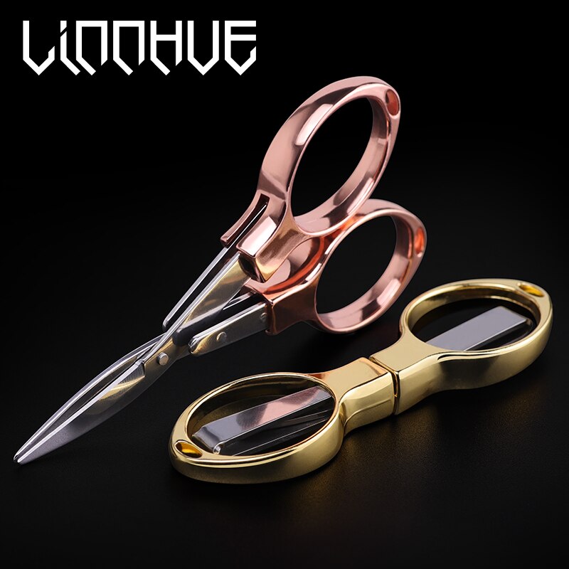LINNHUE Fishing Scissors Foldable Portable Aluminum alloy Sharp Cut PE Line Lead Gold Silver Multifunction ScissorS Fishing Tool LINNHUE Fishing Scissors Foldable Portable Aluminum alloy Sharp Cut PE Line Lead Gold Silver Multifunction ScissorS Fishing Tool