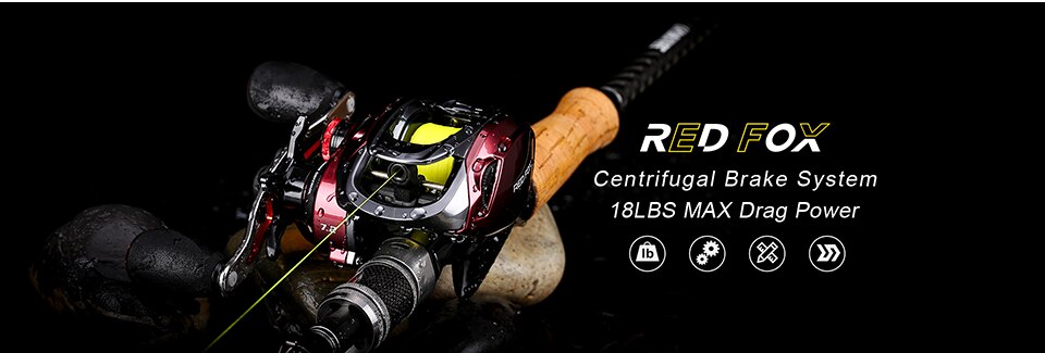 SeaKnight Brand RED FOX Series HG XG 7.2:1 8.1:1 Baitcasting Reel Centrifugal Brake System 13lbs Ultra-light Fishing Reel 192G