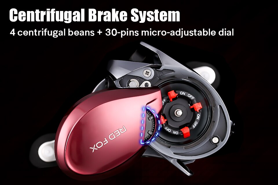 SeaKnight Brand RED FOX Series HG XG 7.2:1 8.1:1 Baitcasting Reel Centrifugal Brake System 13lbs Ultra-light Fishing Reel 192G
