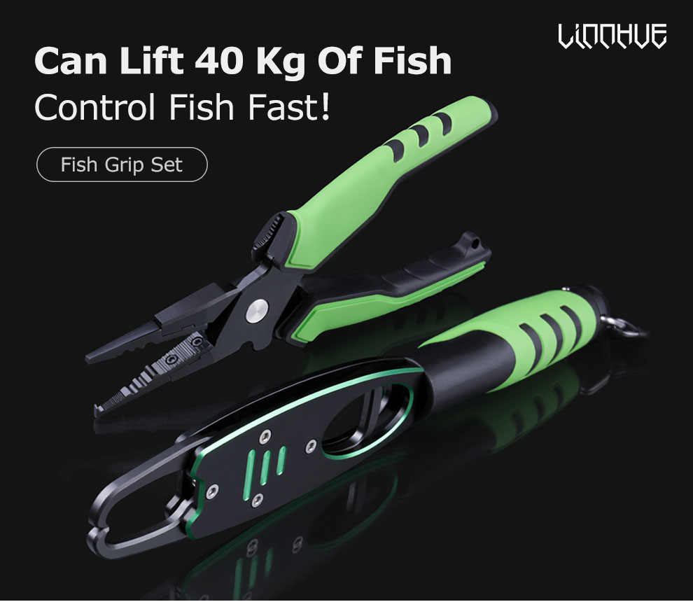 LINNHUE Aluminum Alloy Fishing Pliers Grip Set Split Ring Cutters Line Hook Recover Fishing Tackle High Quality Fishing Tool