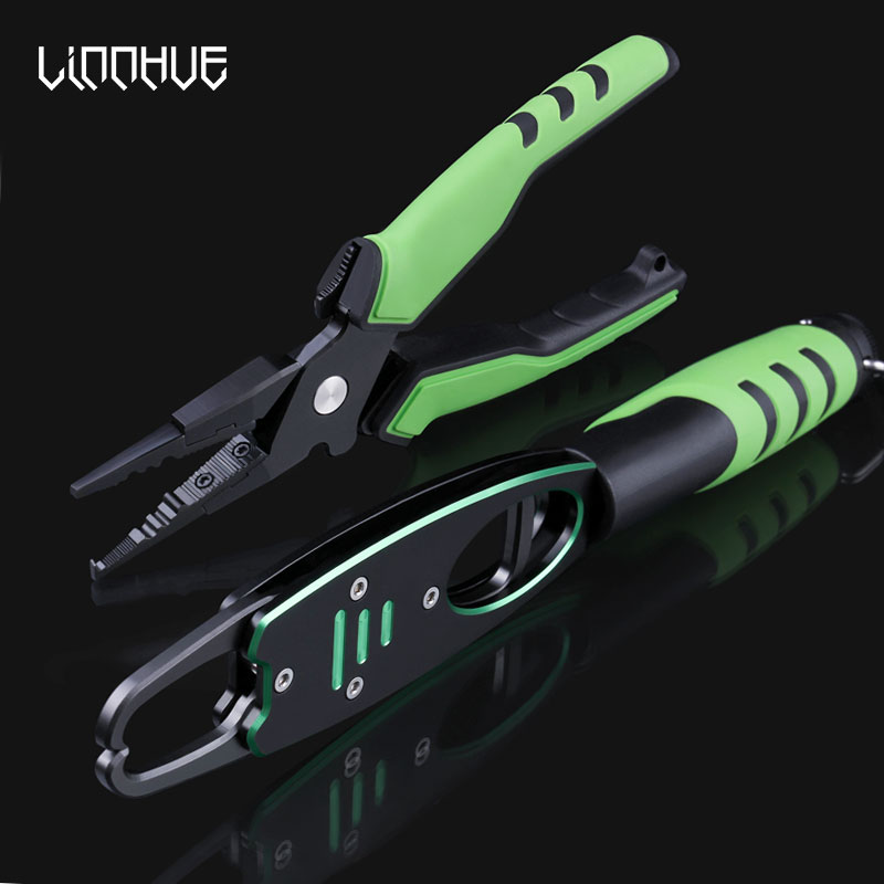 LINNHUE Aluminum Alloy Fishing Pliers Grip Set Split Ring Cutters Line Hook Recover Fishing Tackle High Quality Fishing Tool LINNHUE Aluminum Alloy Fishing Pliers Grip Set Split Ring Cutters Line Hook Recover Fishing Tackle High Quality Fishing Tool