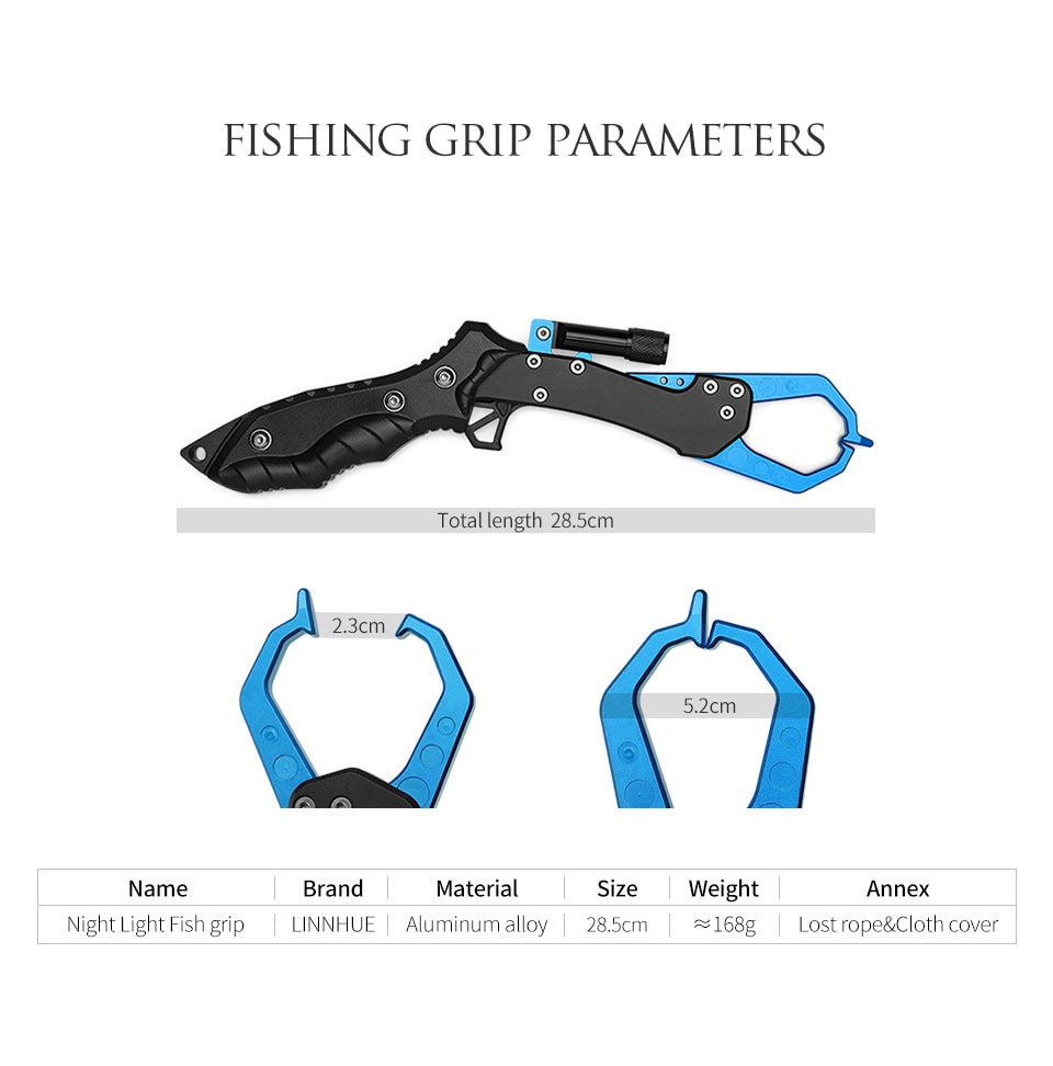 LINNHUE Aluminum Alloy Fishing Pliers Grip Set Split Ring Cutters Line Hook Recover Fishing Tackle High Quality Fishing Tool