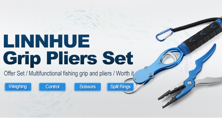 LINNHUE Aluminum Alloy Fishing Pliers Grip Set Split Ring Cutters Line Hook Recover Fishing Tackle High Quality Fishing Tool
