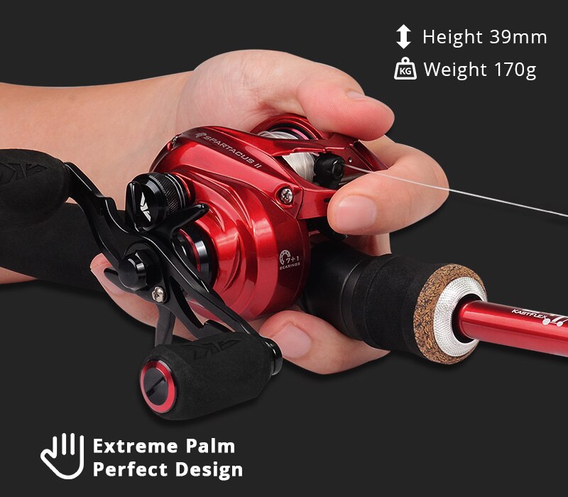 KastKing Spartacus II Ultra Smooth Baitcasting Reel 8KG Max Drag 7+1 Ball Bearings 7.2:1 High Speed Gear Ratio Fishing Coil