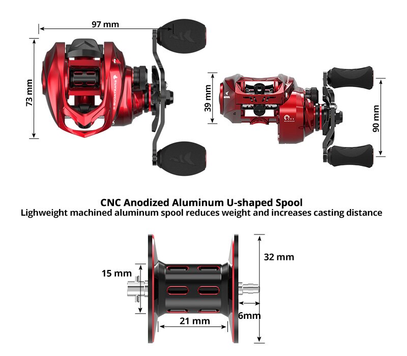 KastKing Spartacus II Ultra Smooth Baitcasting Reel 8KG Max Drag 7+1 Ball Bearings 7.2:1 High Speed Gear Ratio Fishing Coil