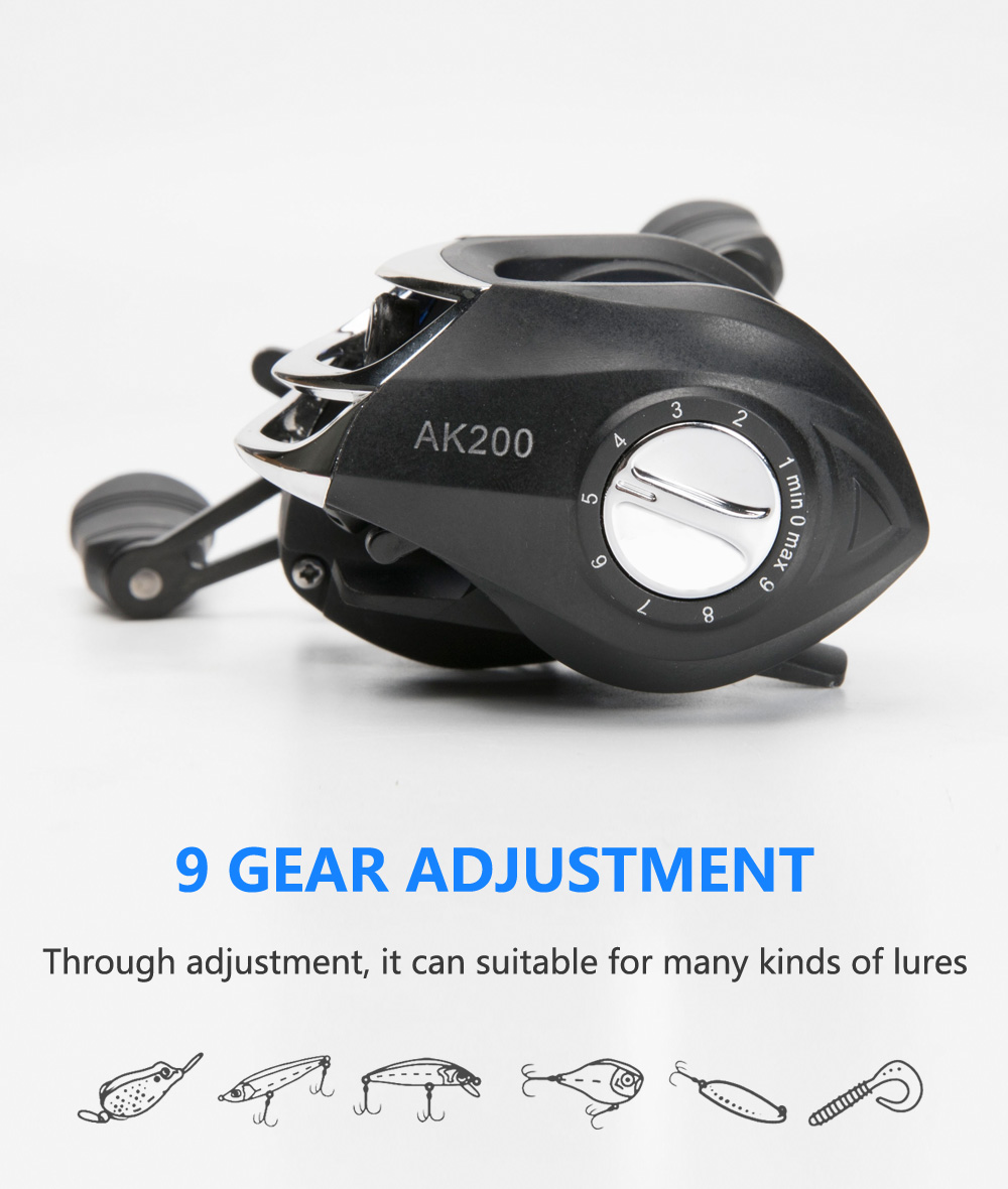2022 New AK200 7.2:1 High Speed Fishing Reel Left Right Hand Baitcasting Reel Brake System 8kg Drag Wheel Bait Casting 2022 New AK200 7.2:1 High Speed Fishing Reel Left Right Hand Baitcasting Reel Brake System 8kg Drag Wheel Bait Casting