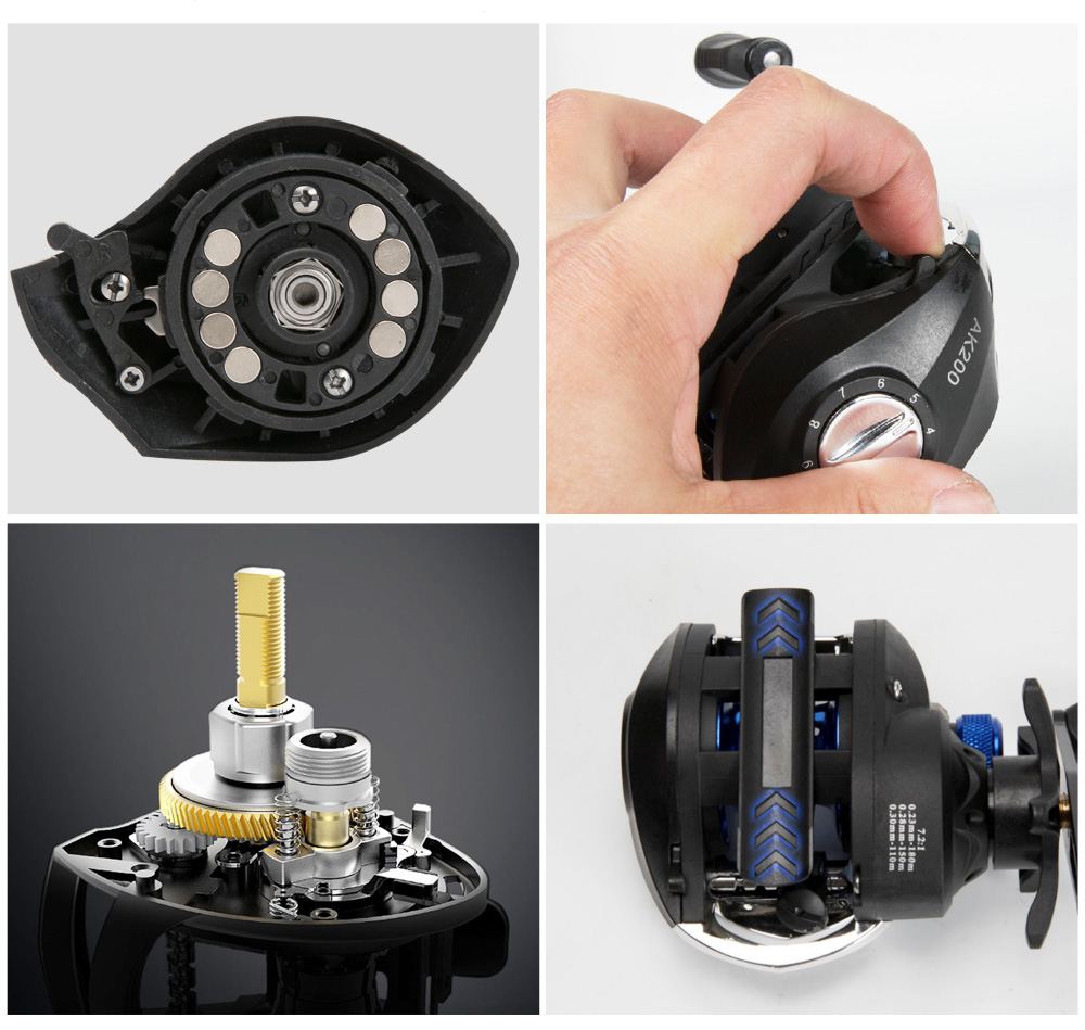 2022 New AK200 7.2:1 High Speed Fishing Reel Left Right Hand Baitcasting Reel Brake System 8kg Drag Wheel Bait Casting 2022 New AK200 7.2:1 High Speed Fishing Reel Left Right Hand Baitcasting Reel Brake System 8kg Drag Wheel Bait Casting
