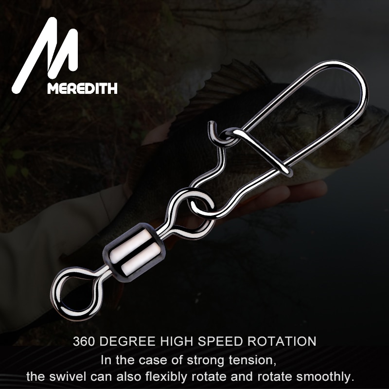 MEREDITH 50PCS Pike Fishing Accessories Connector Pin Bearing Rolling Swivel Stainless Steel Snap Fishhook Lure Swivels Tackle MEREDITH 50PCS Pike Fishing Accessories Connector Pin Bearing Rolling Swivel Stainless Steel Snap Fishhook Lure Swivels Tackle