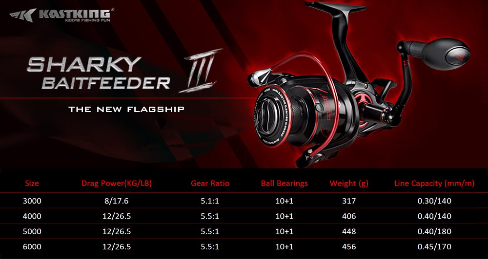 KastKing Sharky Baitfeeder III 12KG Drag Carp Fishing Reel with Extra Spool Front and Rear Drag System Freshwater Spinning Reel KastKing Sharky Baitfeeder III 12KG Drag Carp Fishing Reel with Extra Spool Front and Rear Drag System Freshwater Spinning Reel