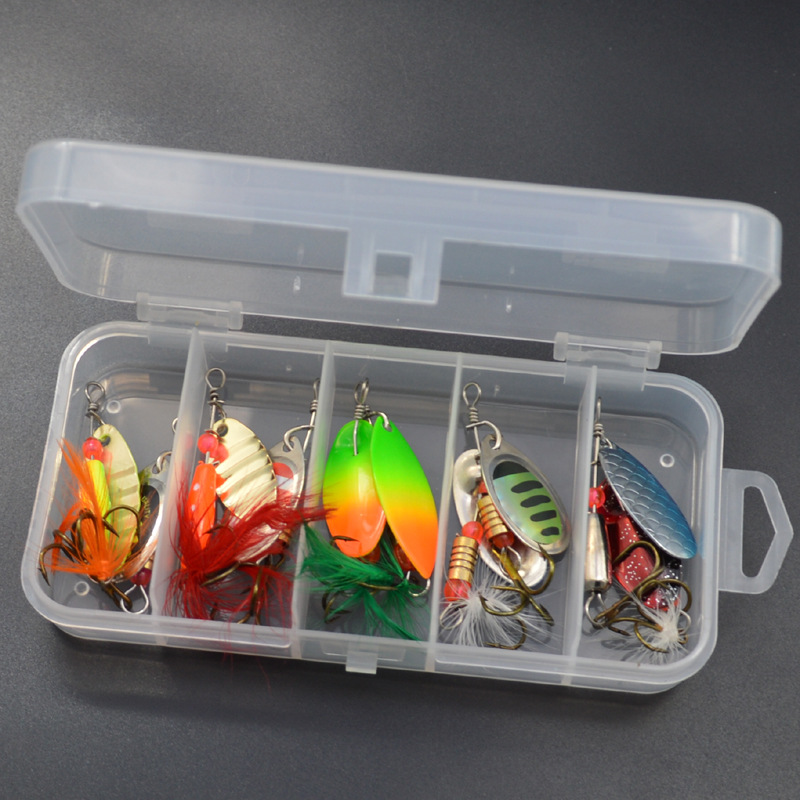 10pcs/box Spoonbait Crankbaits Fishing Wobblers for Pike Crochet Kit Artificial Bait Metal Spoon Spinner Fishing Lure Lures
