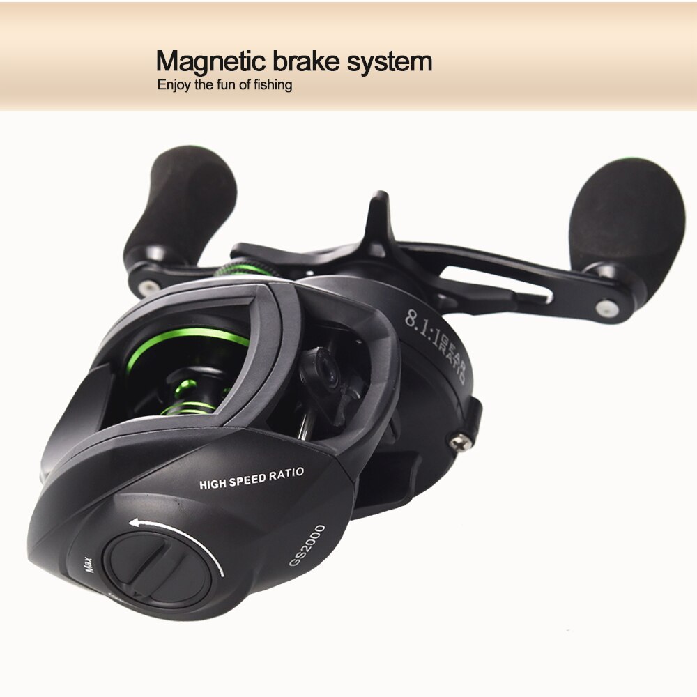 New  Baitcasting Reel High Speed 8:1:1 Gear Ratio 17+1BB Fresh Saltwater Magnetic Brake System Ultralight Fishing ReeL 2000 Seri
