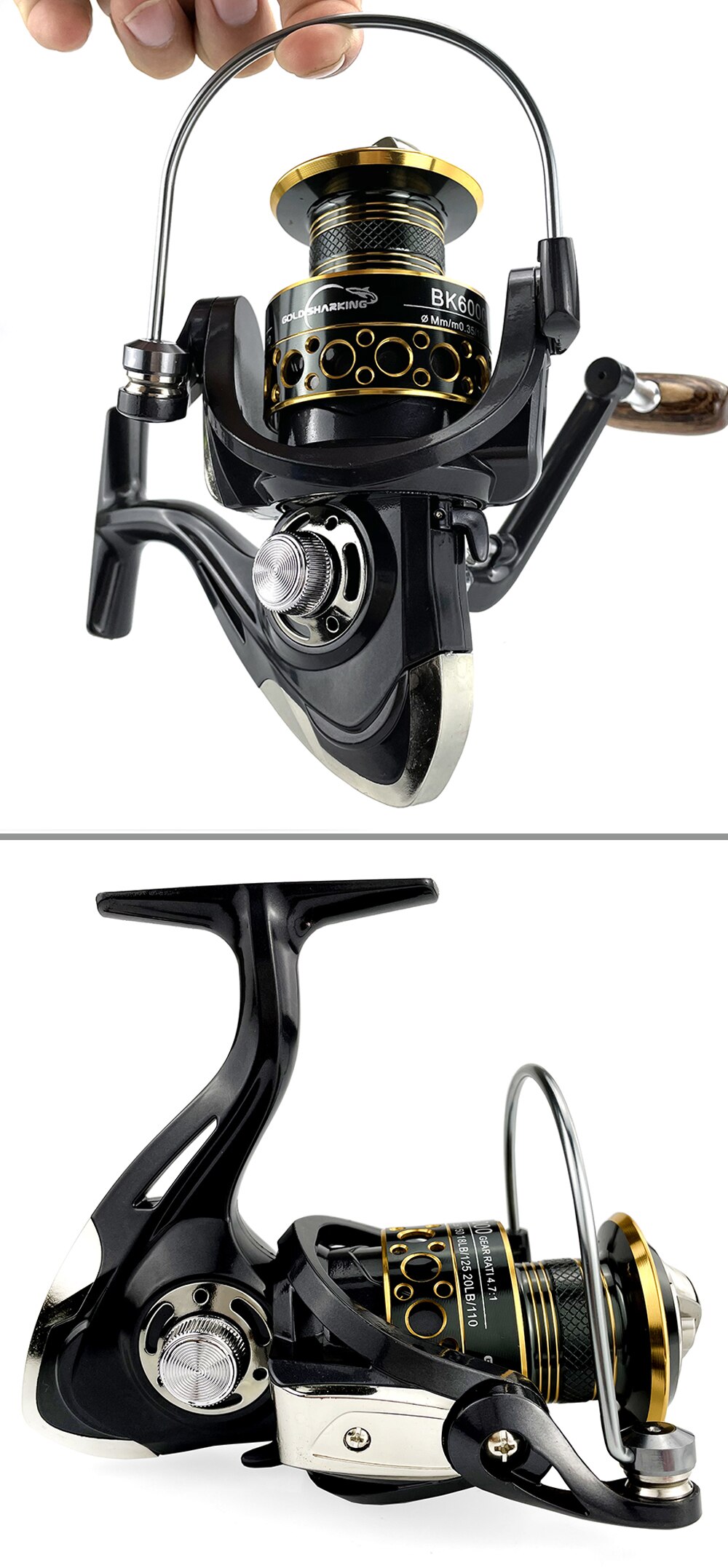 Fishing Spinning Reel Metal Spool 5.2:1/4.7:113BB Ball Bearings Carp Fishing Reel BK2000-7000 Metal Line Cup Sea Tackle Fishing Spinning Reel Metal Spool 5.2:1/4.7:113BB Ball Bearings Carp Fishing Reel BK2000-7000 Metal Line Cup Sea Tackle
