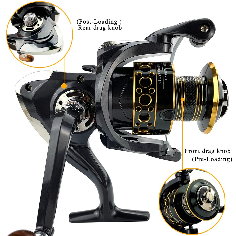 Fishing Spinning Reel Metal Spool 5.2:1/4.7:113BB Ball Bearings Carp Fishing Reel BK2000-7000 Metal Line Cup Sea Tackle Fishing Spinning Reel Metal Spool 5.2:1/4.7:113BB Ball Bearings Carp Fishing Reel BK2000-7000 Metal Line Cup Sea Tackle