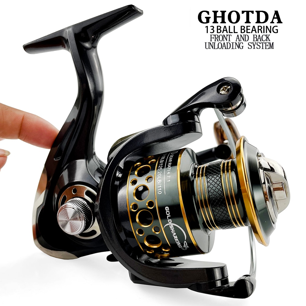 Fishing Spinning Reel Metal Spool 5.2:1/4.7:113BB Ball Bearings Carp Fishing Reel BK2000-7000 Metal Line Cup Sea Tackle Fishing Spinning Reel Metal Spool 5.2:1/4.7:113BB Ball Bearings Carp Fishing Reel BK2000-7000 Metal Line Cup Sea Tackle
