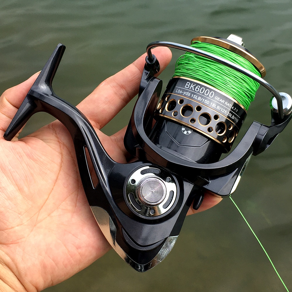 Fishing Spinning Reel Metal Spool 5.2:1/4.7:113BB Ball Bearings Carp Fishing Reel BK2000-7000 Metal Line Cup Sea Tackle Fishing Spinning Reel Metal Spool 5.2:1/4.7:113BB Ball Bearings Carp Fishing Reel BK2000-7000 Metal Line Cup Sea Tackle