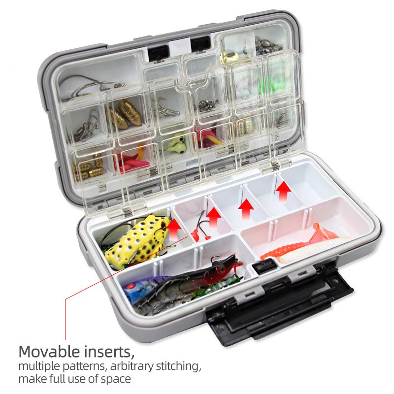 2022 Fishing Waterproof Fishing Tackle Box Double-Sided Opening and Closing Bait Box Multifunctional Hook and Bait Accessory Box