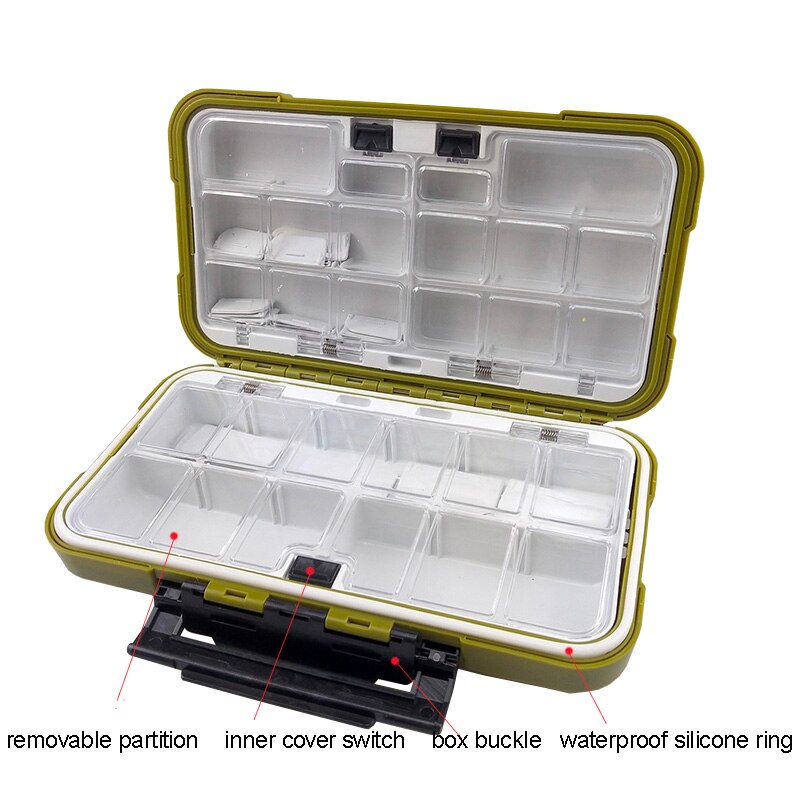2022 Fishing Waterproof Fishing Tackle Box Double-Sided Opening and Closing Bait Box Multifunctional Hook and Bait Accessory Box