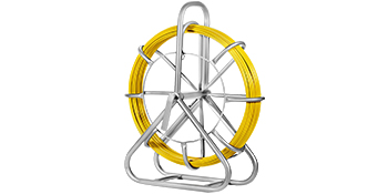 VEVOR 6MM x 130M Fiberglass Wire Cable Running Rod Snakes Fish Tape Rodder Flexible  Cable Conduit Puller with Cage Wheel Stand