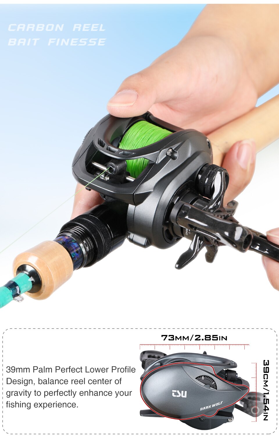 TSURINOYA 135g Ultra Light 6.1g Spool Bait Finesse Baitcasting Fishing Reel Dark Wolf 50S 7.1:1 4kg Shallow Spool Ligh Game Coil