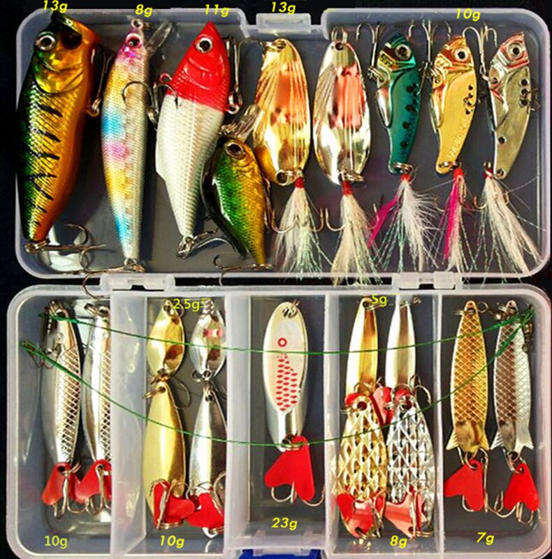 Hot Brilliant Metal Jig Spoon Fishing Lure Set 10/20/25/35pcs Wobblers Kit Pike Spoon Bait Fishing Tackle Pesca Isca Artificial