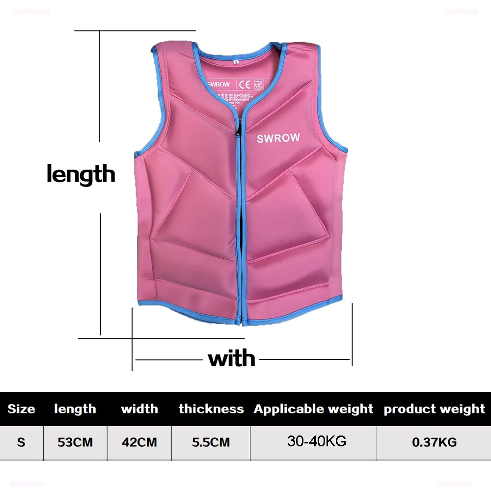 SWROW life jacket the fishing vest water jacket sports adult children life vest clothes swim skating ski rescue boats drifting