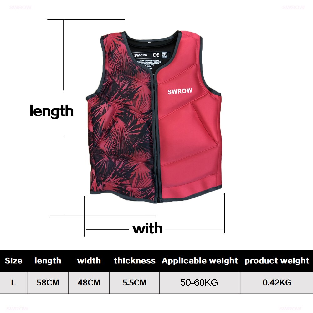SWROW life jacket the fishing vest water jacket sports adult children life vest clothes swim skating ski rescue boats drifting