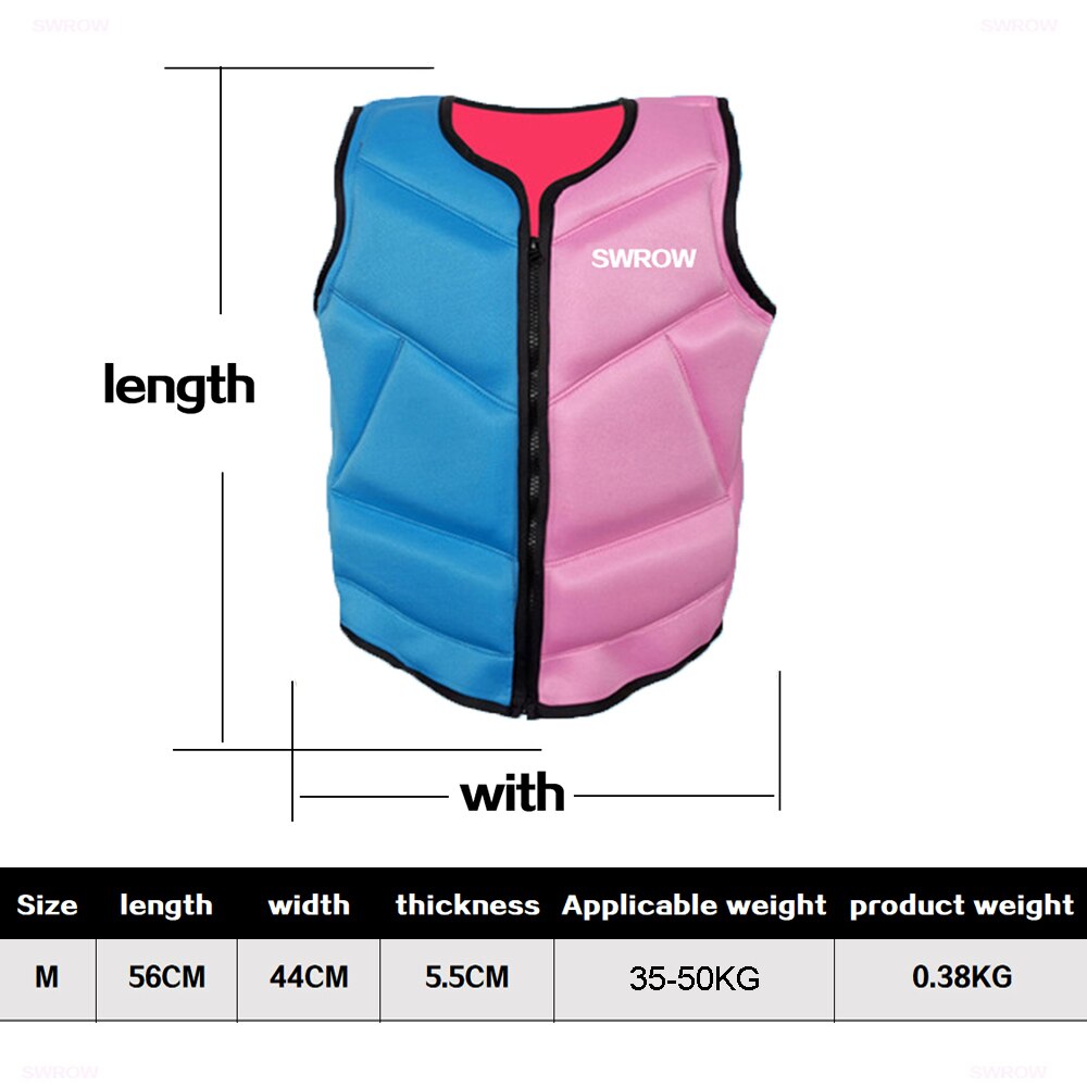 SWROW life jacket the fishing vest water jacket sports adult children life vest clothes swim skating ski rescue boats drifting