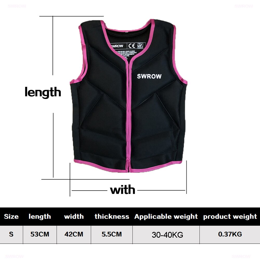 SWROW life jacket the fishing vest water jacket sports adult children life vest clothes swim skating ski rescue boats drifting