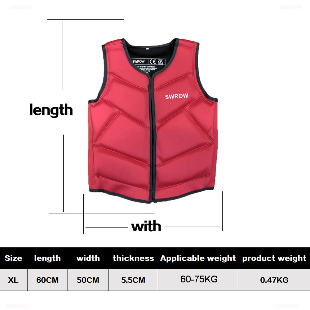 SWROW life jacket the fishing vest water jacket sports adult children life vest clothes swim skating ski rescue boats drifting
