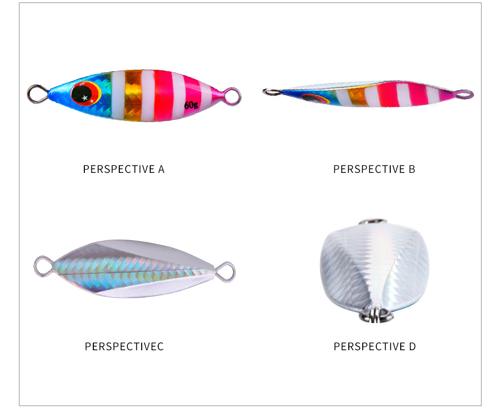 10 Pcs/Set Metal Hard Jig Lure Artificial Bait Shore Slow Jigging Super Bass Fishing Tackle 10g 20g 30g 40g 60g Supply Wholesale