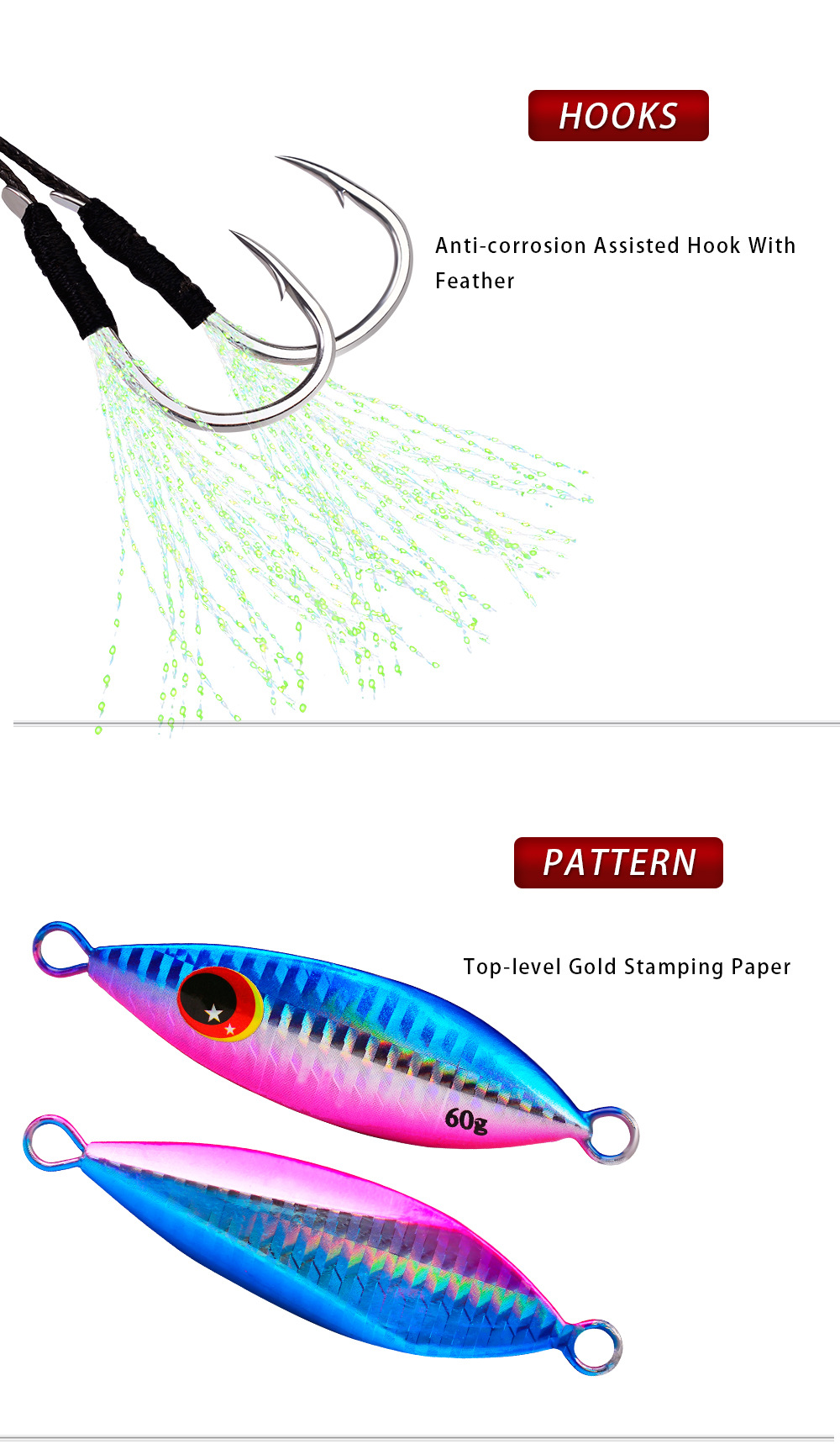 10 Pcs/Set Metal Hard Jig Lure Artificial Bait Shore Slow Jigging Super Bass Fishing Tackle 10g 20g 30g 40g 60g Supply Wholesale