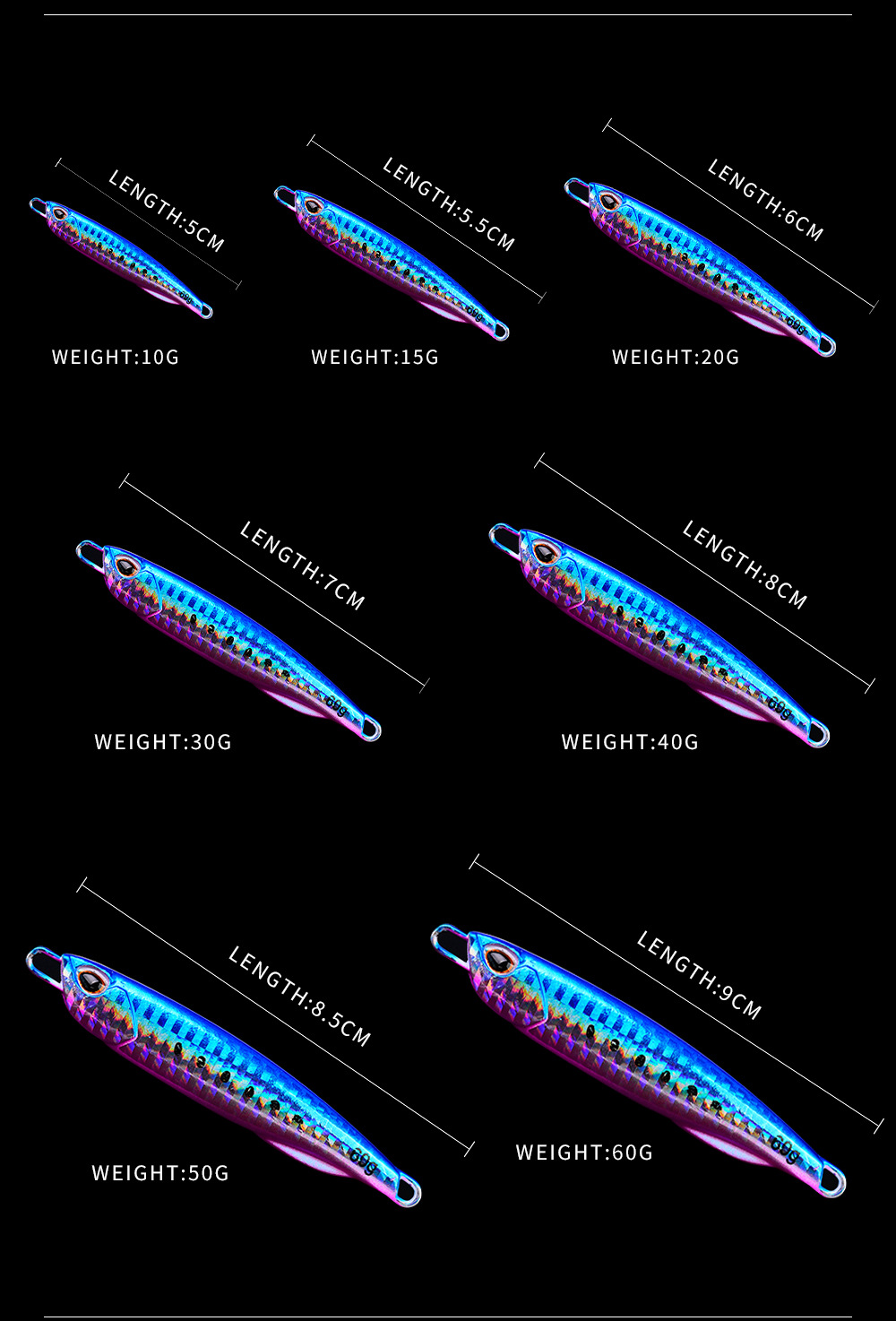 8 Pcs/lot New Jigging Lure Set Fishing Lures Metal Spinner Spoon Fish Bait Jigs Japan Fishing Tackle Pesca Bass Tuna Trout