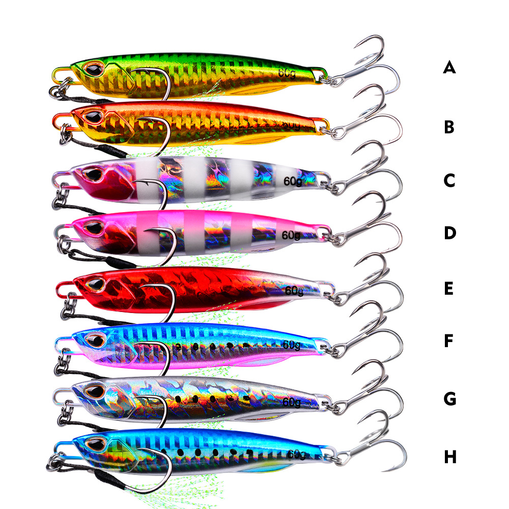 8 Pcs/lot New Jigging Lure Set Fishing Lures Metal Spinner Spoon Fish Bait Jigs Japan Fishing Tackle Pesca Bass Tuna Trout