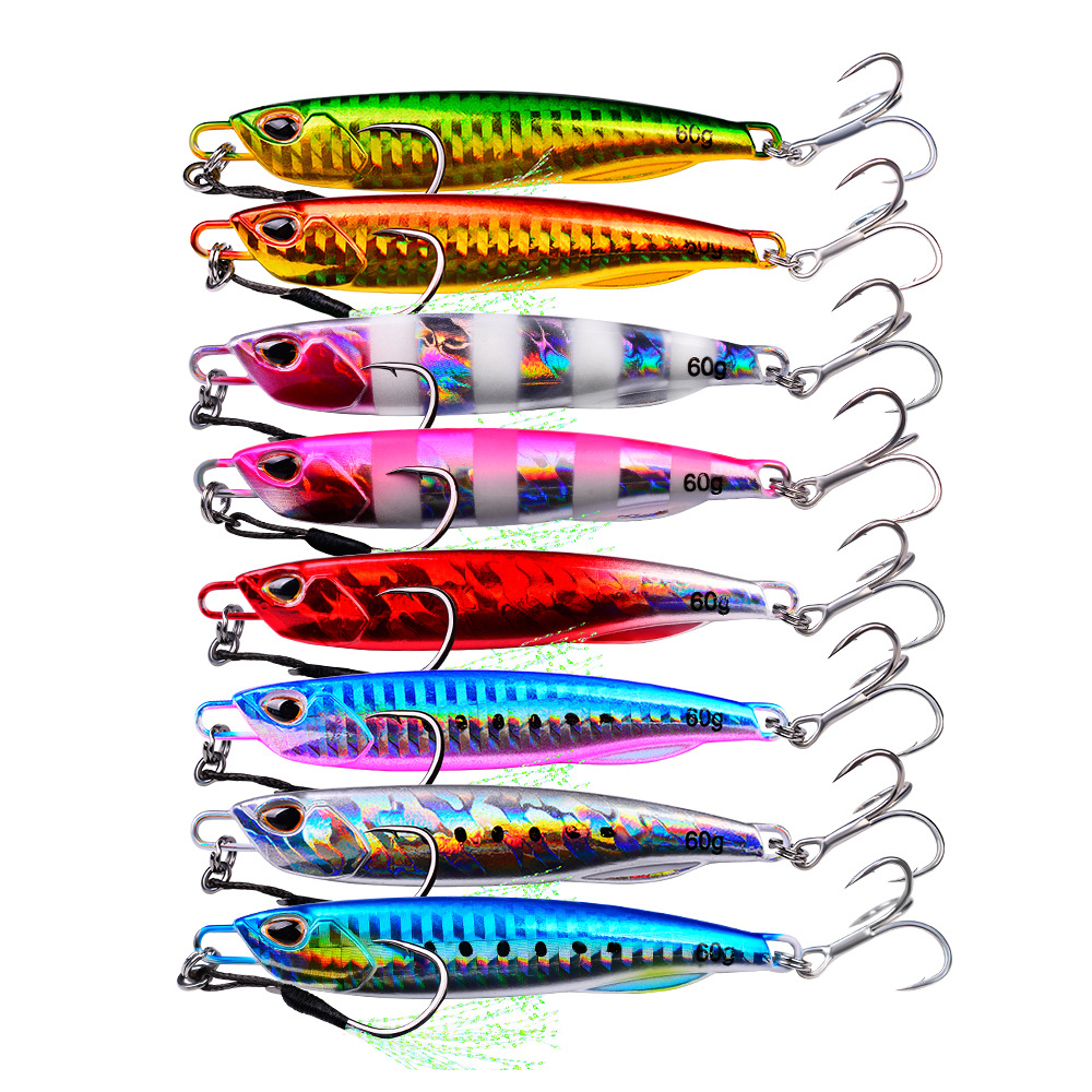 8 Pcs/lot New Jigging Lure Set Fishing Lures Metal Spinner Spoon Fish Bait Jigs Japan Fishing Tackle Pesca Bass Tuna Trout