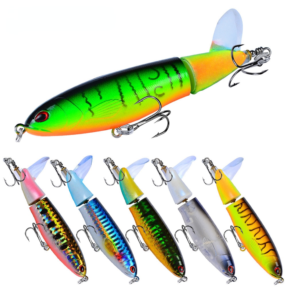 8 Pcs Set 11cm/14.5cm Topwater Fishing Lure Whopper Popper Bait Hard Plopper Soft Rotating Tail Fishing Tackle Fishing Bait Kit 8 Pcs Set 11cm/14.5cm Topwater Fishing Lure Whopper Popper Bait Hard Plopper Soft Rotating Tail Fishing Tackle Fishing Bait Kit
