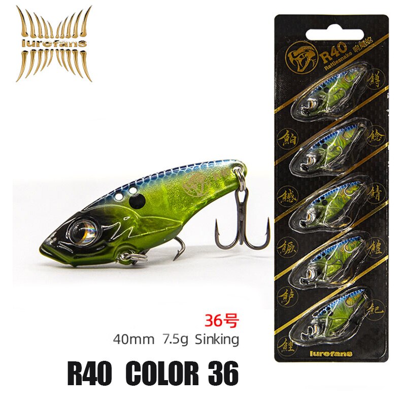 Lurefans 5 Packs/Lot Full Swimming Layer VIB Rattlesnake Sinking Lure 35/40/45mm Artificial Catfish Bait Tackle Fishing Bait Lurefans 5 Packs/Lot Full Swimming Layer VIB Rattlesnake Sinking Lure 35/40/45mm Artificial Catfish Bait Tackle Fishing Bait