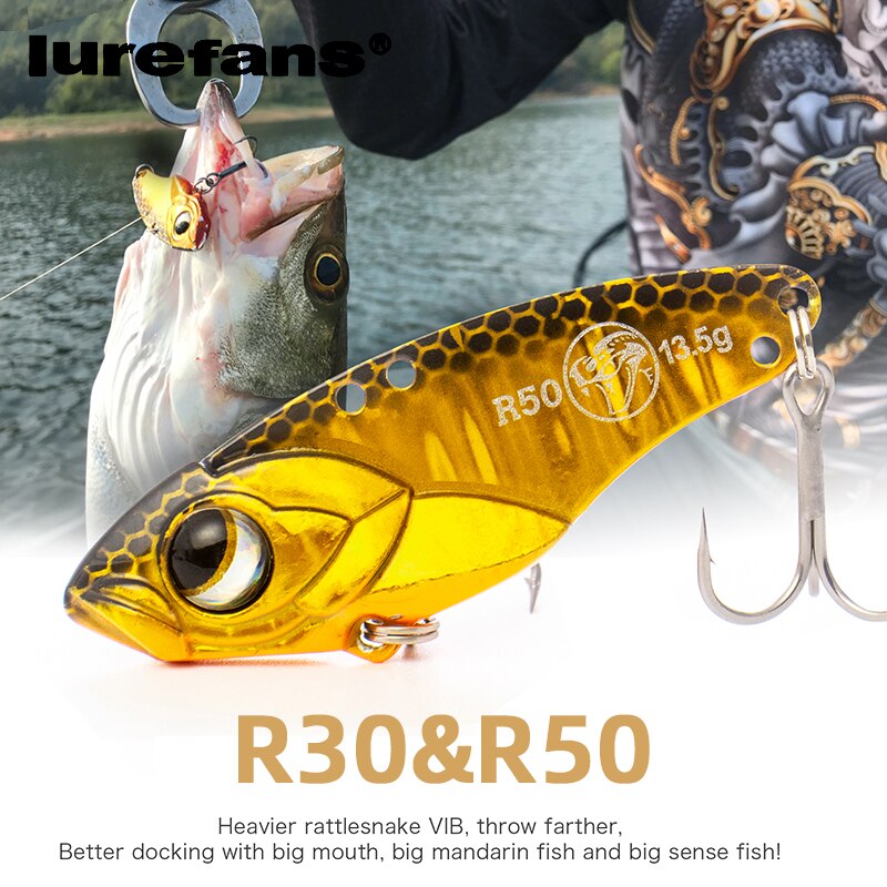 Lurefans 5 Packs/Lot Full Swimming Layer VIB Rattlesnake Sinking Lure 35/40/45mm Artificial Catfish Bait Tackle Fishing Bait