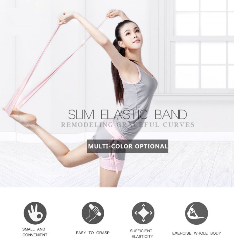 Stretch Resistance Band Yoga Pilates Exercise Fitness Band Training Elastic Bands Yoga Accessories Gymnastics Equipment 1.5M-2 M