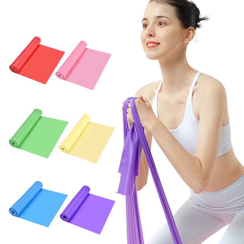 Stretch Resistance Band Yoga Pilates Exercise Fitness Band Training Elastic Bands Yoga Accessories Gymnastics Equipment 1.5M-2 M