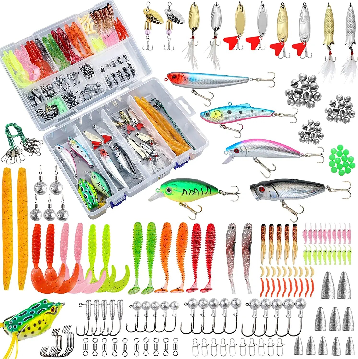 302PCS Fishing Lure Set Kit Soft Hard Tackle Artificial Baits Bionic Bass Carp Trout Minnow Fish Popper Crank Lures for Fishing 302PCS Fishing Lure Set Kit Soft Hard Tackle Artificial Baits Bionic Bass Carp Trout Minnow Fish Popper Crank Lures for Fishing