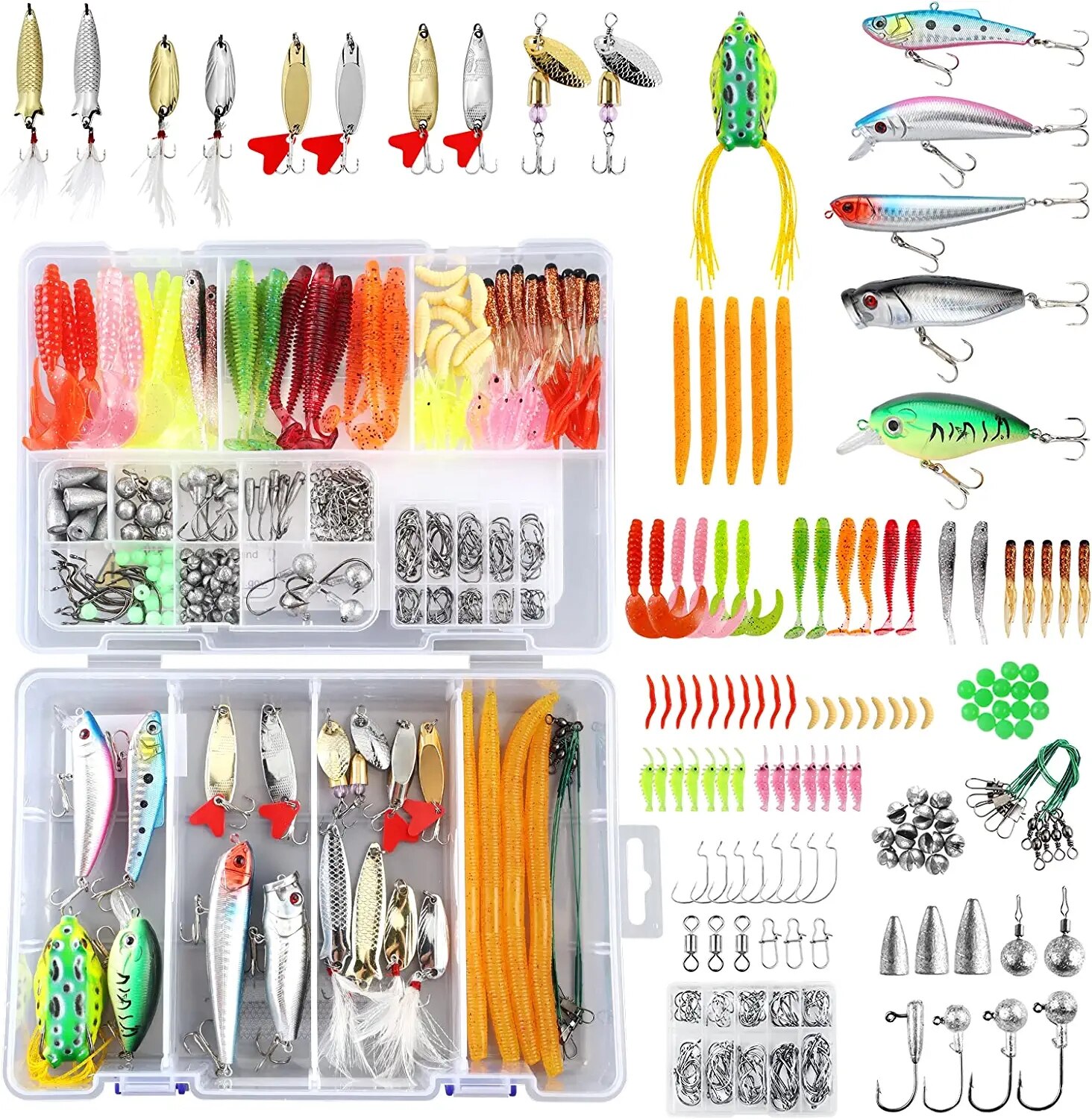 302PCS Fishing Lure Set Kit Soft Hard Tackle Artificial Baits Bionic Bass Carp Trout Minnow Fish Popper Crank Lures for Fishing 302PCS Fishing Lure Set Kit Soft Hard Tackle Artificial Baits Bionic Bass Carp Trout Minnow Fish Popper Crank Lures for Fishing