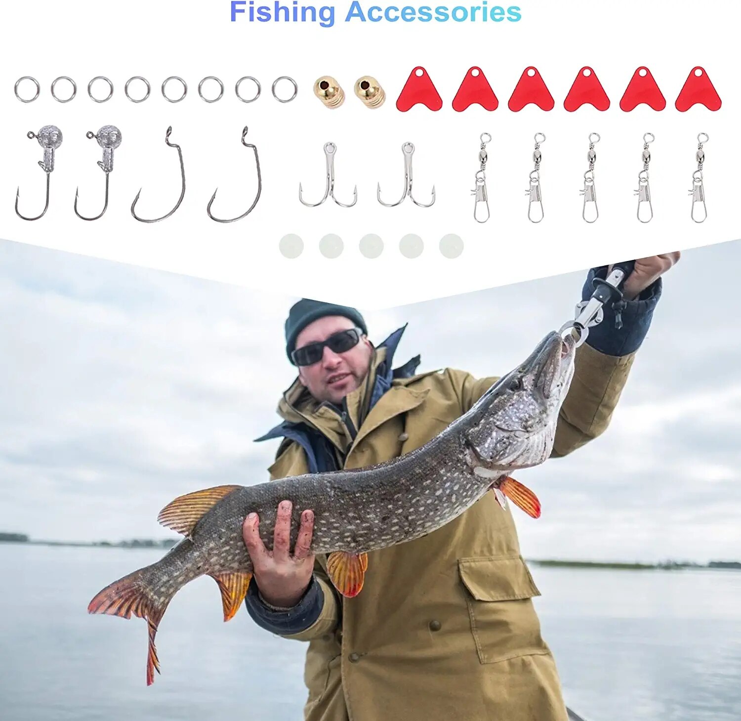 275PCS Fishing Lure Tackle Kit Soft Hard Artificial Baits Hooks Fishing Bait Crankbait Vibration Wobblers Fish Trout Carp Lures