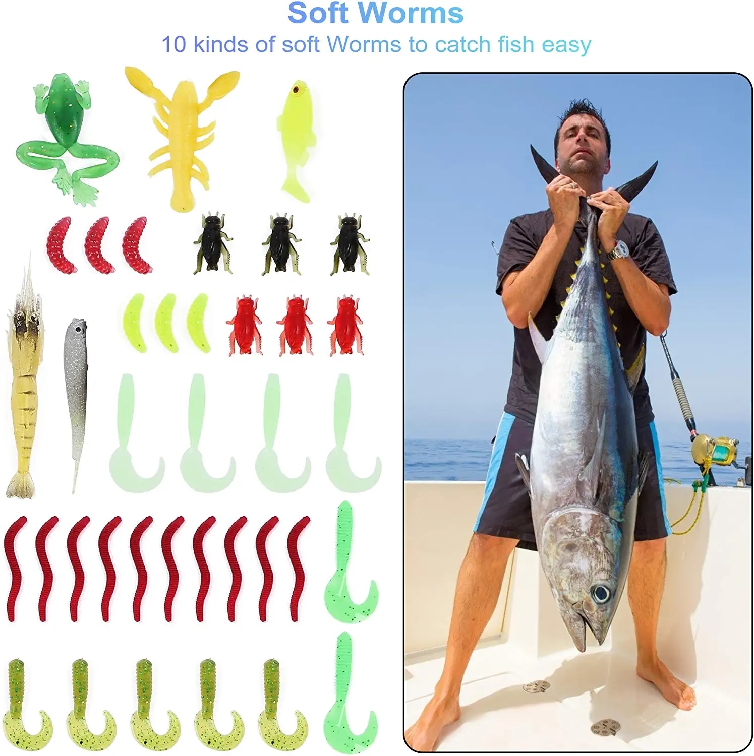 275PCS Fishing Lure Tackle Kit Soft Hard Artificial Baits Hooks Fishing Bait Crankbait Vibration Wobblers Fish Trout Carp Lures 275PCS Fishing Lure Tackle Kit Soft Hard Artificial Baits Hooks Fishing Bait Crankbait Vibration Wobblers Fish Trout Carp Lures