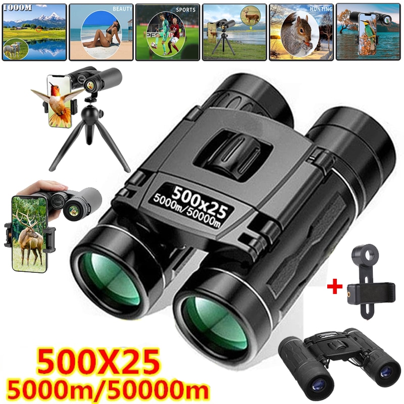 500X25 Portable Hd Zoom 5000M/50000M Binoculars Telescope Powerful Folding Long-Distance Vision Hunting Outdoor Camping Sports 500X25 Portable Hd Zoom 5000M/50000M Binoculars Telescope Powerful Folding Long-Distance Vision Hunting Outdoor Camping Sports