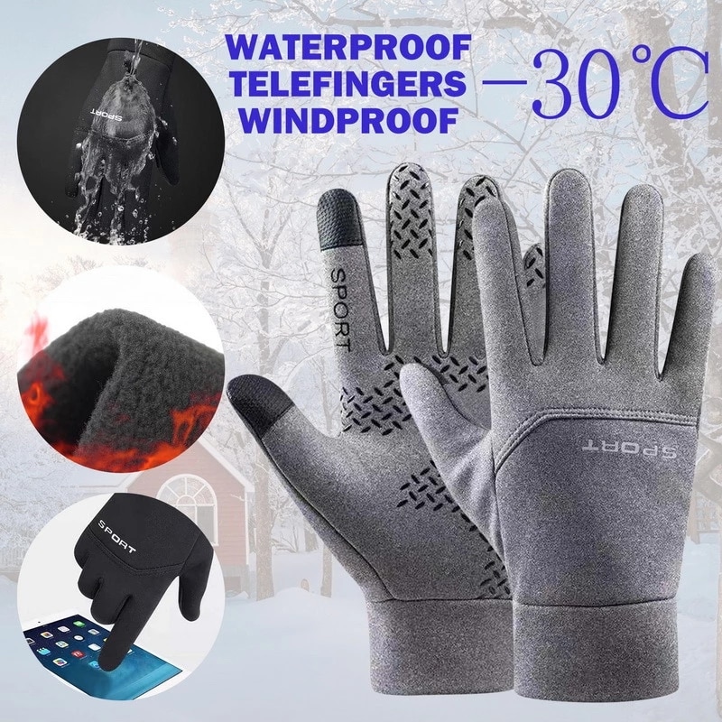 Winter Keep Warm Gloves Men Touchscreen Waterproof Windproof Snowboard Motorcycle Riding Driving Unisex Water-Repellent Gloves Winter Keep Warm Gloves Men Touchscreen Waterproof Windproof Snowboard Motorcycle Riding Driving Unisex Water-Repellent Gloves