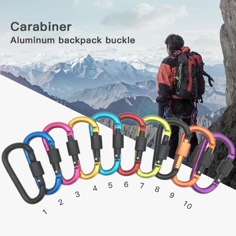 Carabiner Aluminium Alloy Key Hook Camping D-Ring Snap for Hiking Cycling Carabiner Bag Outdoor Climbing Equipment Carabiner Aluminium Alloy Key Hook Camping D-Ring Snap for Hiking Cycling Carabiner Bag Outdoor Climbing Equipment