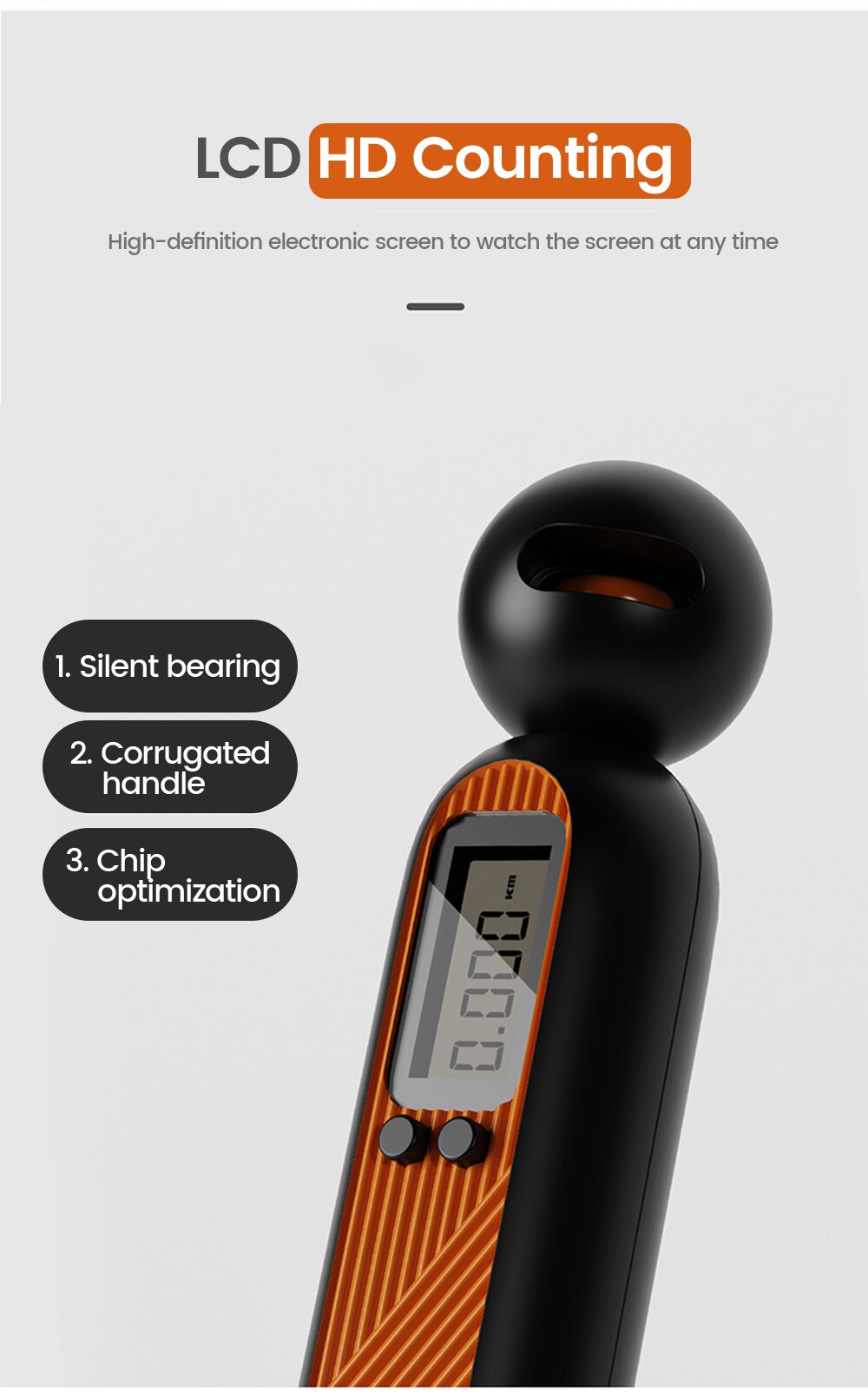 Electronic Counting Wireless Skipping Rope Speed Long Rope Jump Ropes Anti-Slip Handle for Boxing Training Fitness Equipment