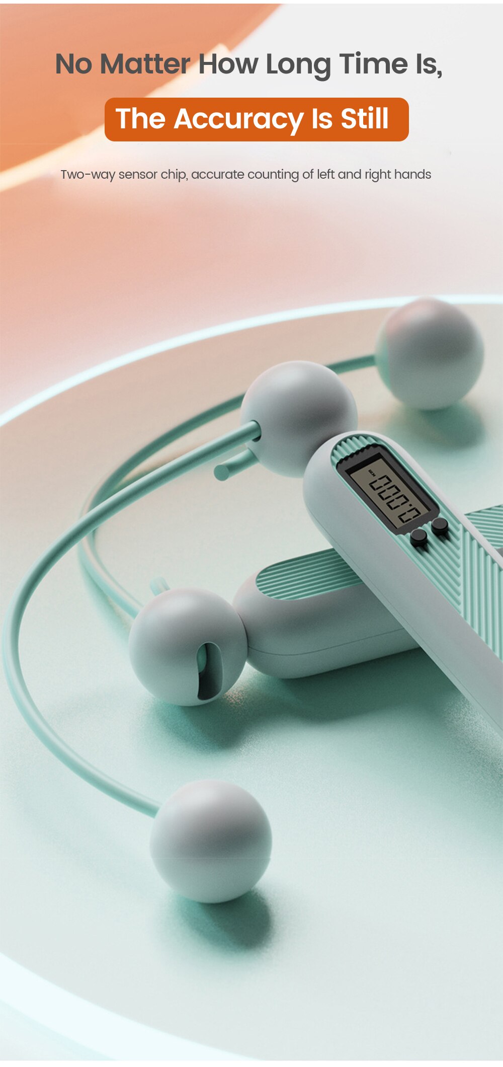 Electronic Counting Wireless Skipping Rope Speed Long Rope Jump Ropes Anti-Slip Handle for Boxing Training Fitness Equipment